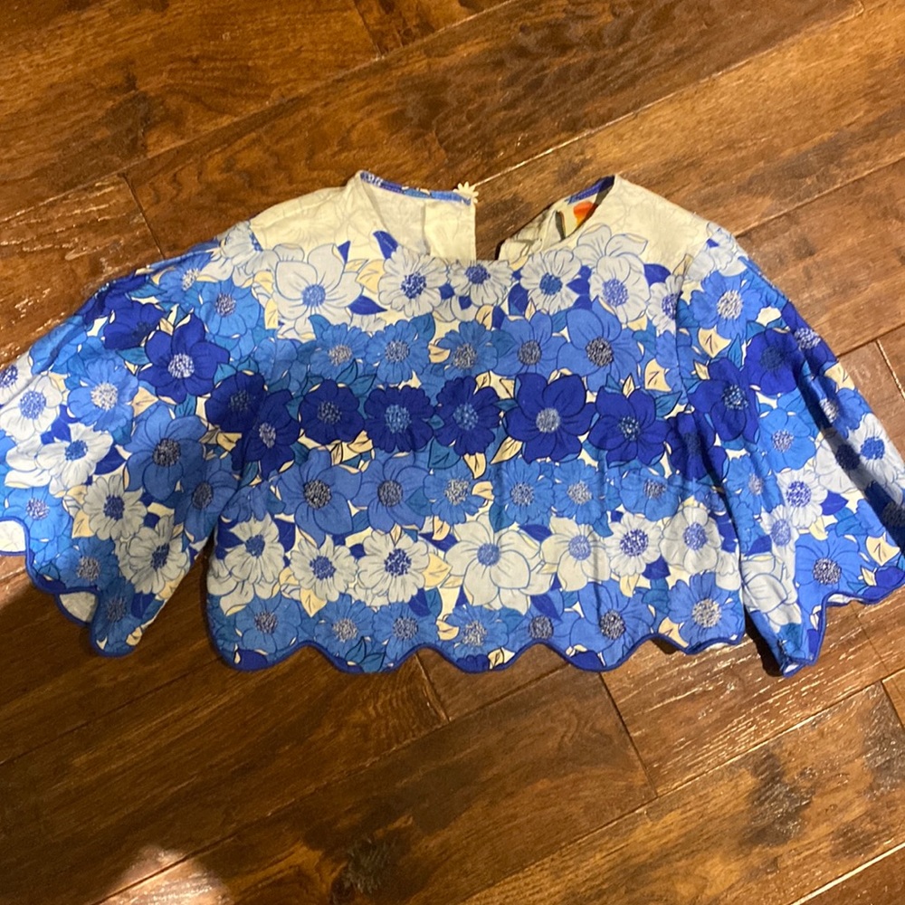 Farm Rio Blue Flowers Crop Top